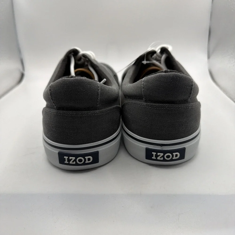 Izod‎ Men's Size 13 Rangley Gray Lace-Up Casual Canvas Boat Shoes